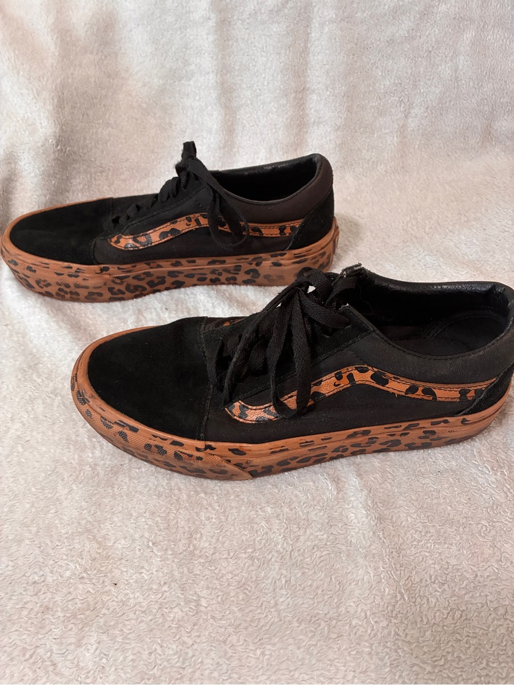 Vans Leopard Print Sneakers - Brown/Black